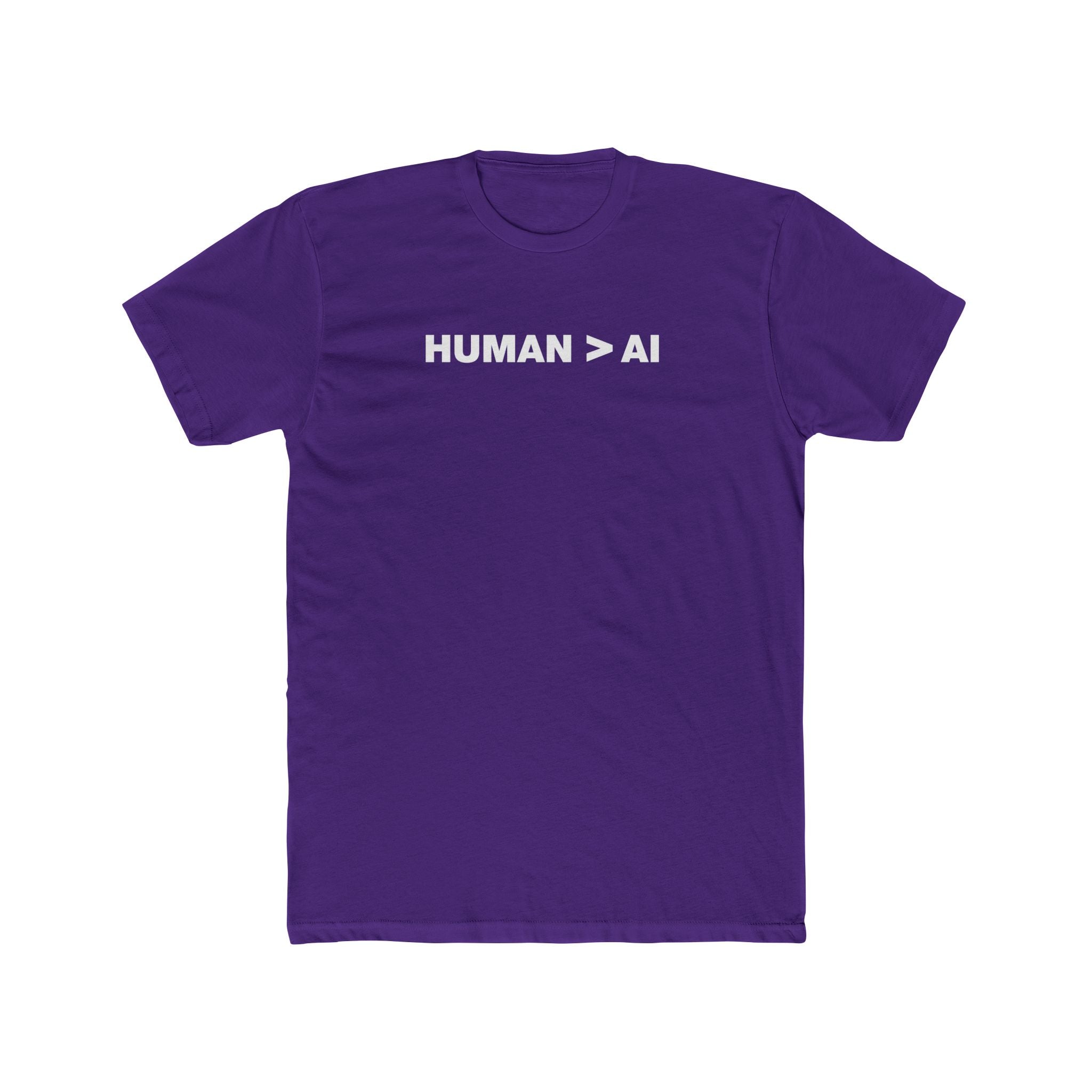 Human Is Greater Than AI | Fitted Cotton T-Shirt