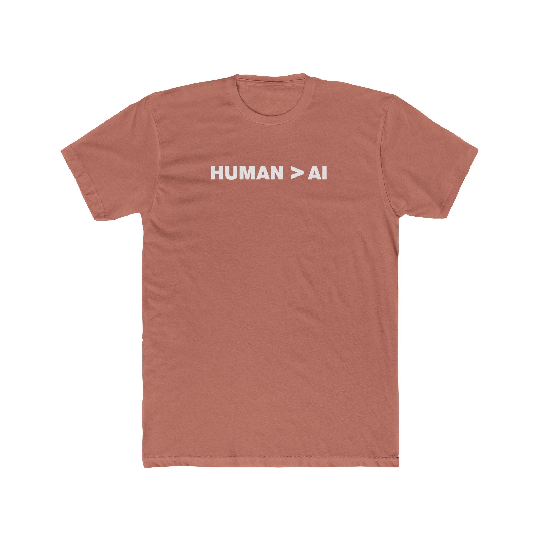 Human Is Greater Than AI | Fitted Cotton T-Shirt