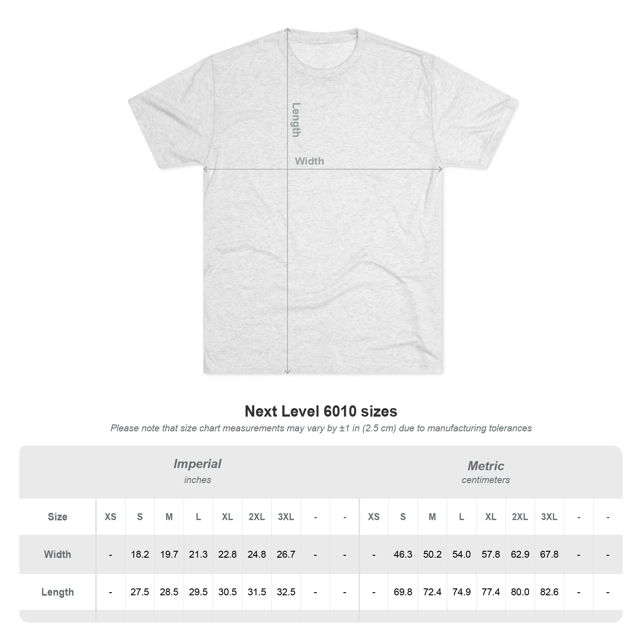 Unisex Tri-Blend 50/25/25 cotton/poly/rayon Crew Tee